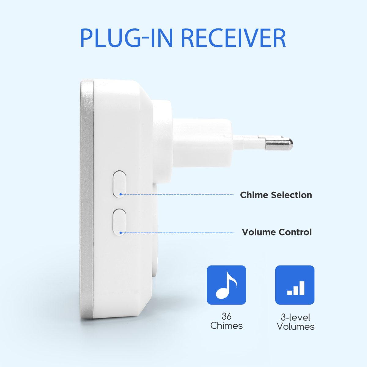 CAMPANELLO WIRELESS RICEVENTE A SPINA EMITTENTE AUTOALIMENTATO